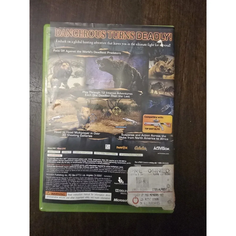 Cabela's Dangerous Hunts 2011 (Microsoft Xbox 360, 2010) CIB, Original‎ Label